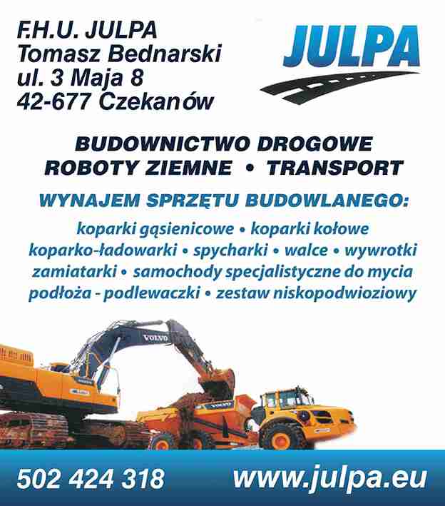 F.H.U. JULPA Tomasz Bednarski - roboty ziemne ZABRZE roboty ziemne ZABRZE